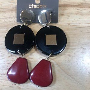Chico's Black & Red Earrings